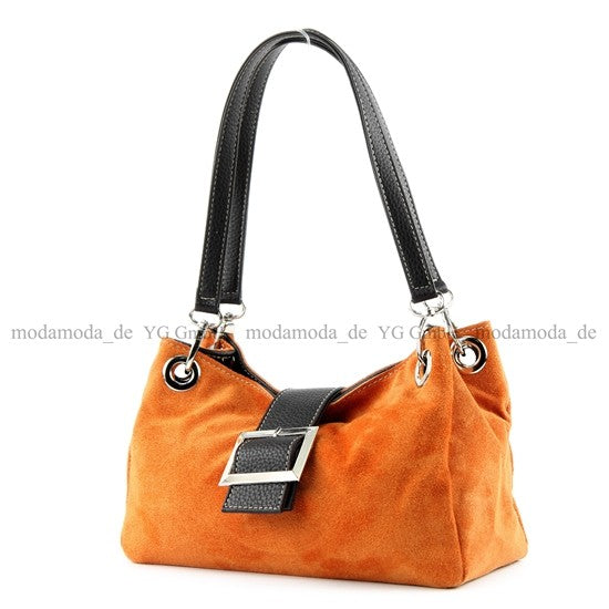 modamoda de - TL02 - ital Kleine Henkeltasche aus Wildleder
