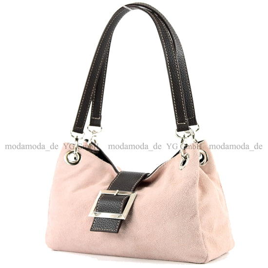 modamoda de - TL02 - ital Kleine Henkeltasche aus Wildleder