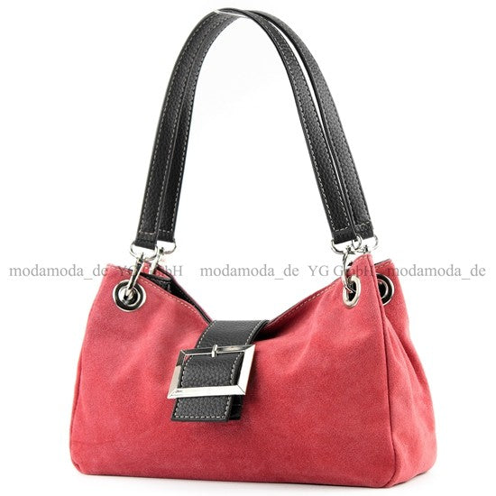 modamoda de - TL02 - ital Kleine Henkeltasche aus Wildleder