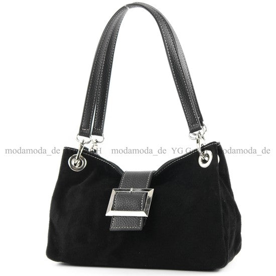 modamoda de - TL02 - ital Kleine Henkeltasche aus Wildleder