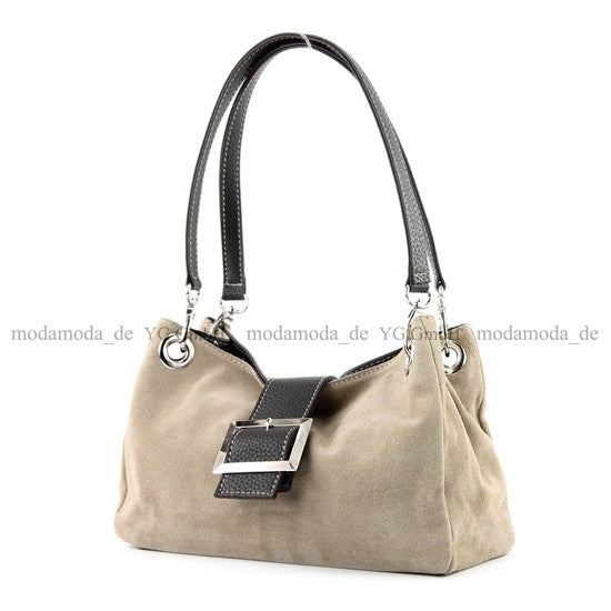 modamoda de - TL02 - ital Kleine Henkeltasche aus Wildleder