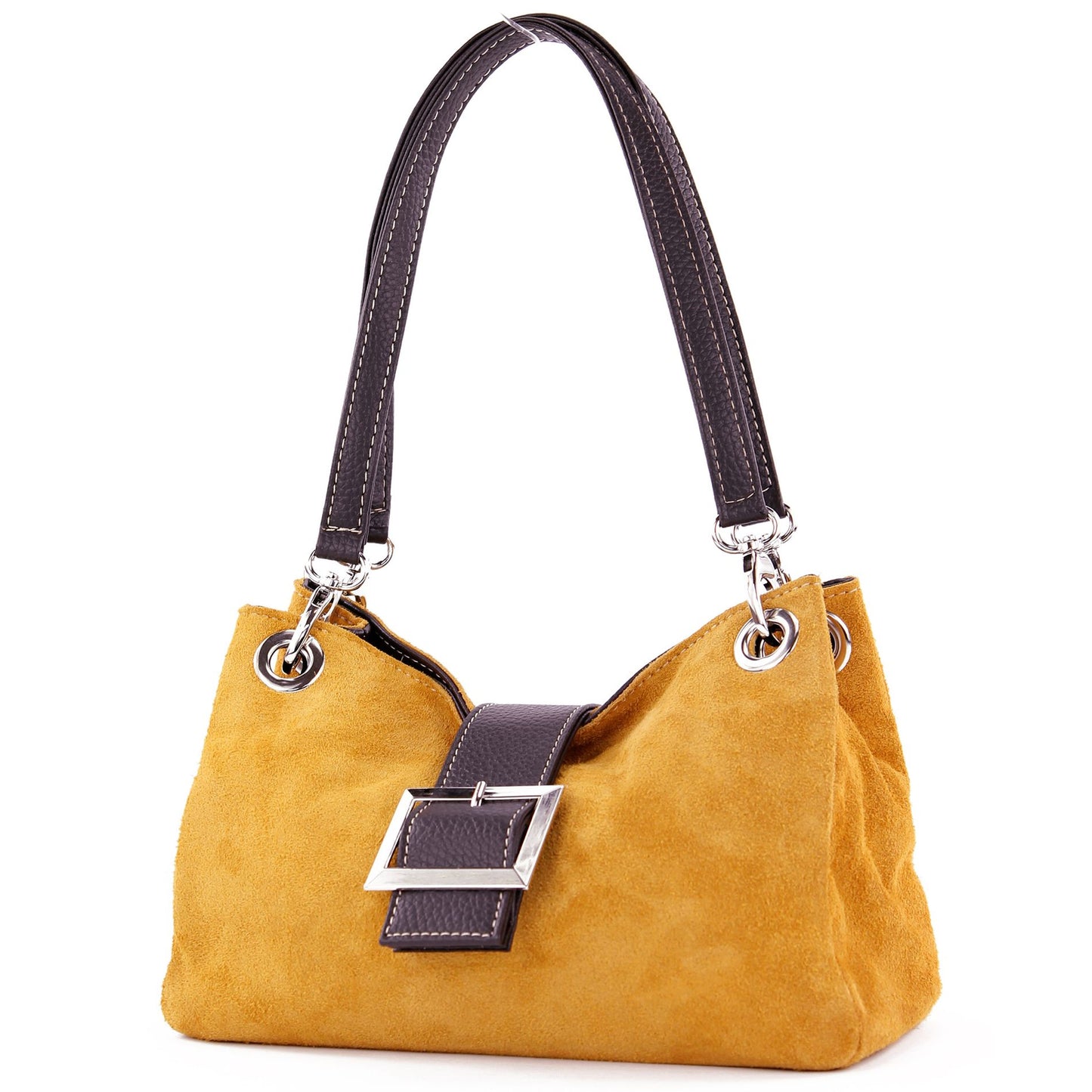 modamoda de - TL02 - ital Kleine Henkeltasche aus Wildleder