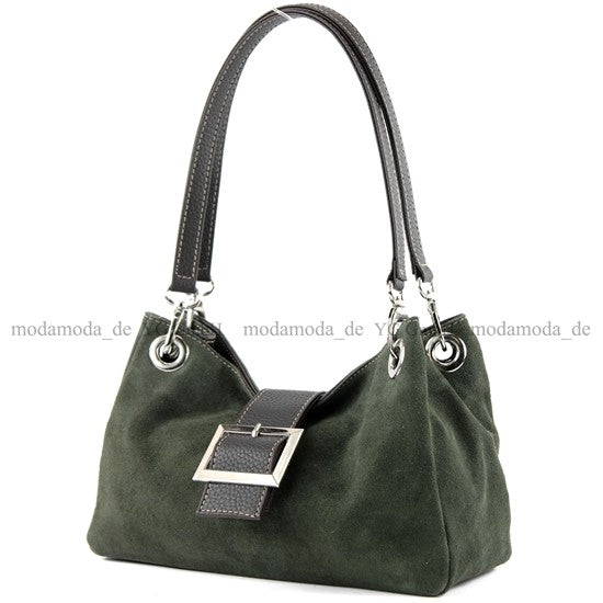 modamoda de - TL02 - ital Kleine Henkeltasche aus Wildleder