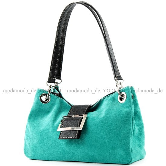 modamoda de - TL02 - ital Kleine Henkeltasche aus Wildleder