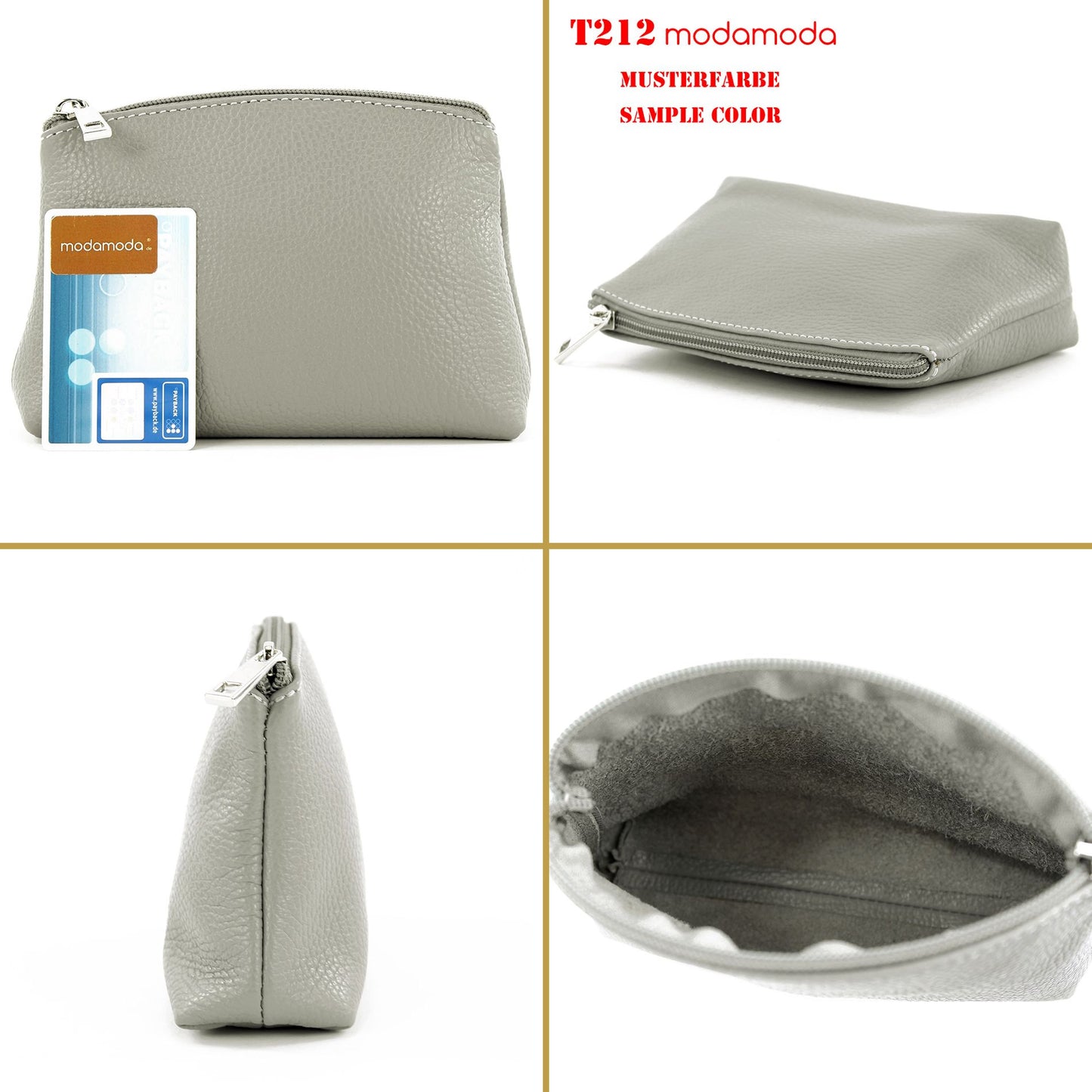 modamoda de - T212 - ital. Leder Kosmetiktäschchen Reiseetui Small