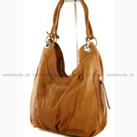modamoda de - Z18 - ital Damenhandtasche aus Leder/Nappaleder