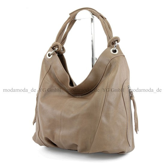 modamoda de - Z18 - ital Damenhandtasche aus Leder/Nappaleder