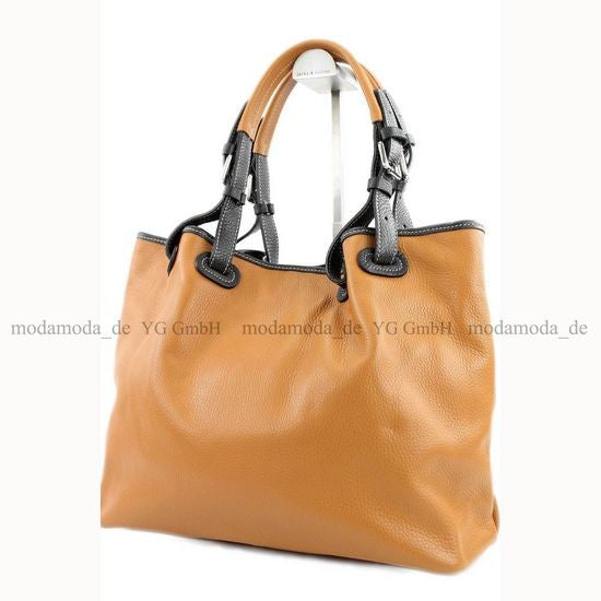 modamoda de – T08 -  ital Schultertasche aus Echt Leder Damen