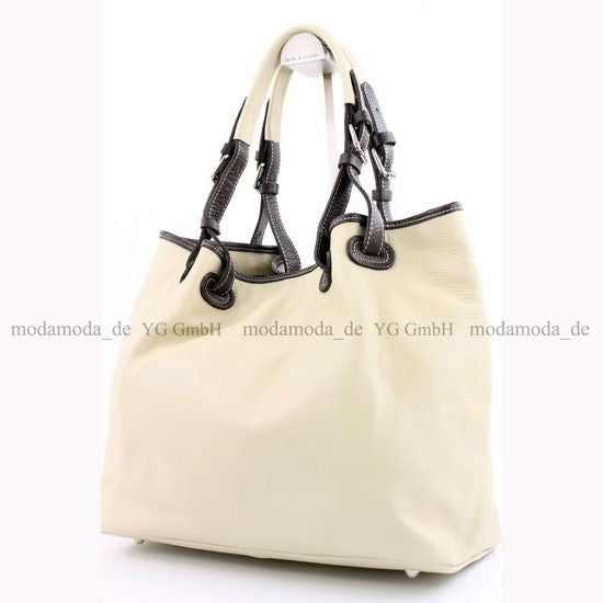 modamoda de – T08 -  ital Schultertasche aus Echt Leder Damen