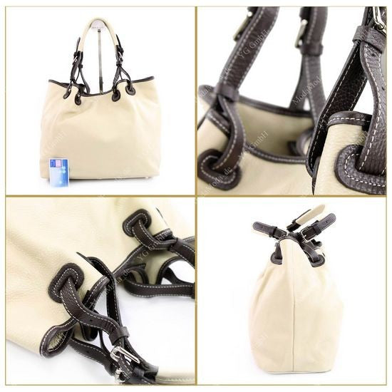 modamoda de – T08 -  ital Schultertasche aus Echt Leder Damen