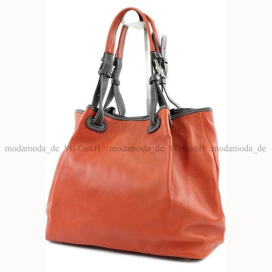 modamoda de – T08 -  ital Schultertasche aus Echt Leder Damen