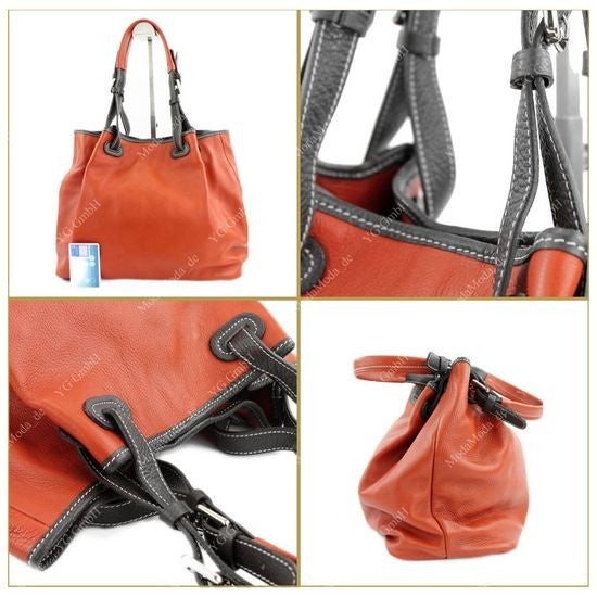 modamoda de – T08 -  ital Schultertasche aus Echt Leder Damen