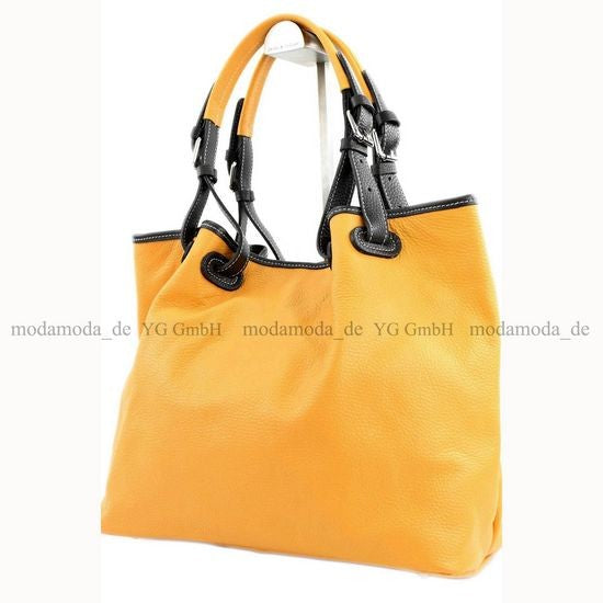 modamoda de – T08 -  ital Schultertasche aus Echt Leder Damen