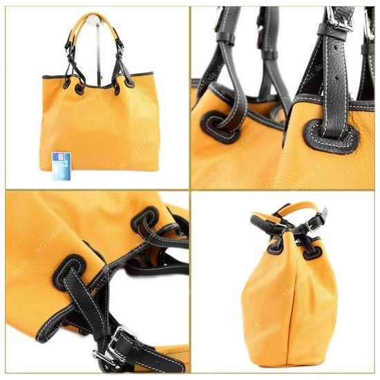 modamoda de – T08 -  ital Schultertasche aus Echt Leder Damen