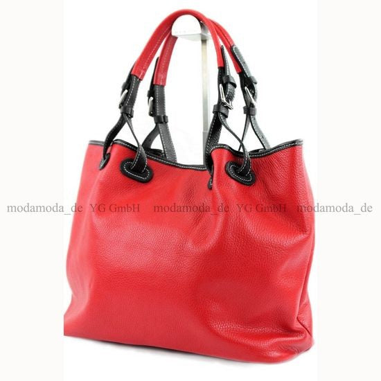modamoda de – T08 -  ital Schultertasche aus Echt Leder Damen