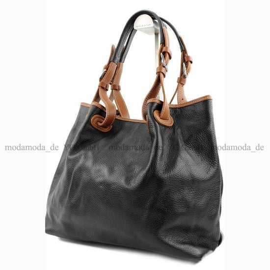 modamoda de – T08 -  ital Schultertasche aus Echt Leder Damen