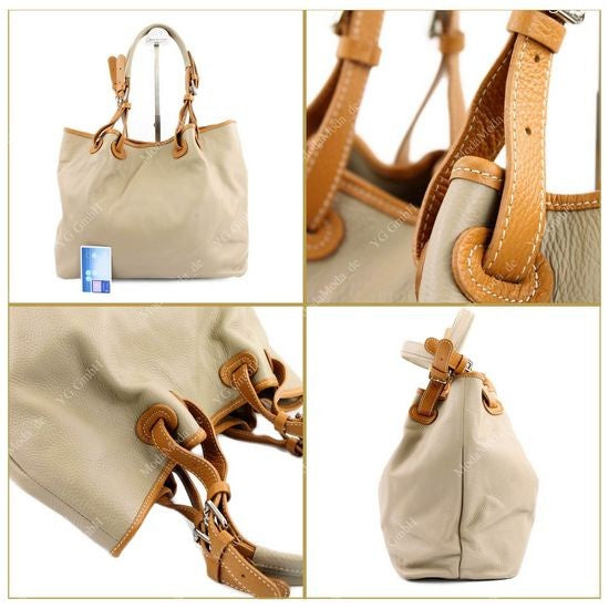 modamoda de – T08 -  ital Schultertasche aus Echt Leder Damen