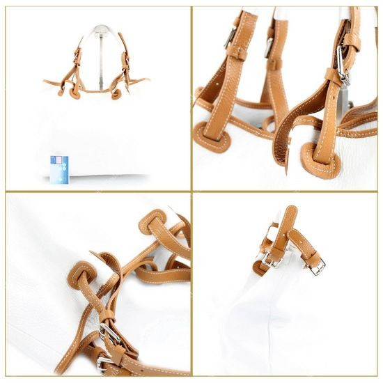 modamoda de – T08 -  ital Schultertasche aus Echt Leder Damen