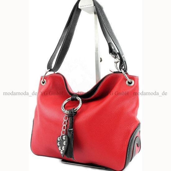 modamoda de - T10 - ital. Leder Schultertasche Umhängetasche