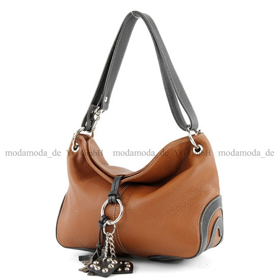 modamoda de - T10 - ital. Leder Schultertasche Umhängetasche