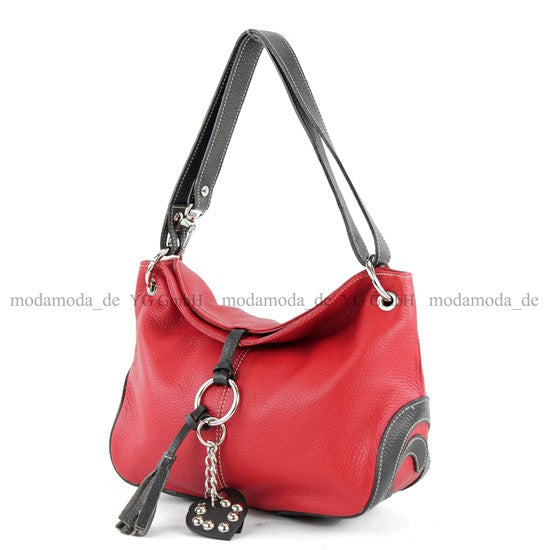 modamoda de - T10 - ital. Leder Schultertasche Umhängetasche