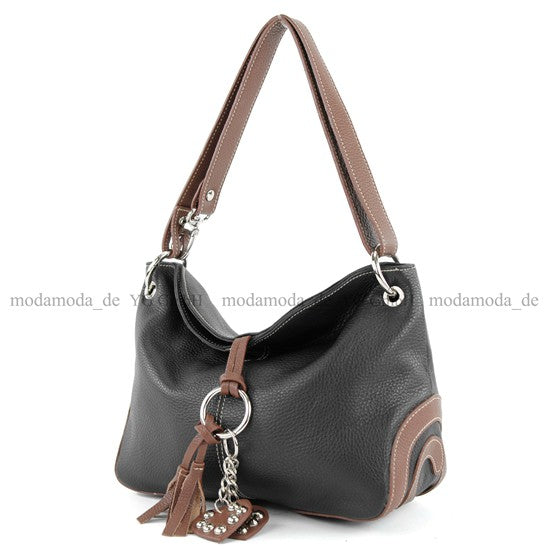 modamoda de - T10 - ital. Leder Schultertasche Umhängetasche