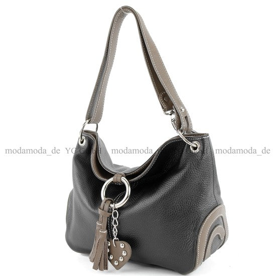 modamoda de - T10 - ital. Leder Schultertasche Umhängetasche