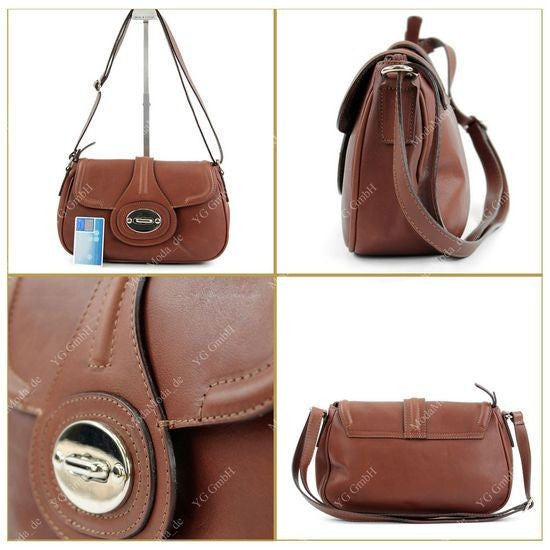 modamoda de - T19 - ital. Damen Schultertasche Umhängetasche aus Nappaleder