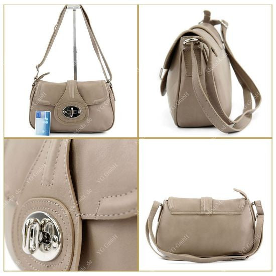 modamoda de - T19 - ital. Damen Schultertasche Umhängetasche aus Nappaleder