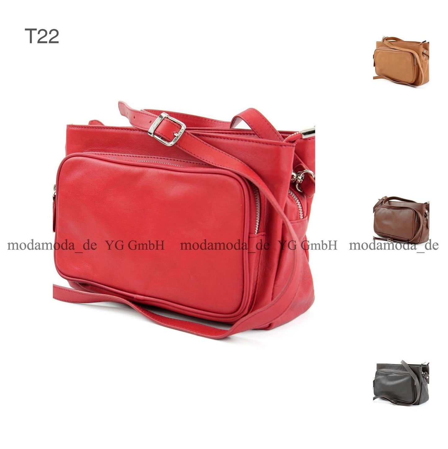 modamoda de T22 Damen Nappaleder Umhängetasche Schultertasche handmade in Italy