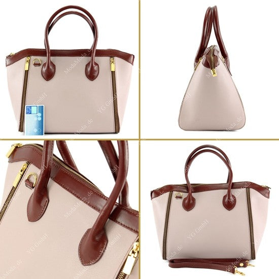 modamoda de - T43 - ital Handtasche aus Echt Leder