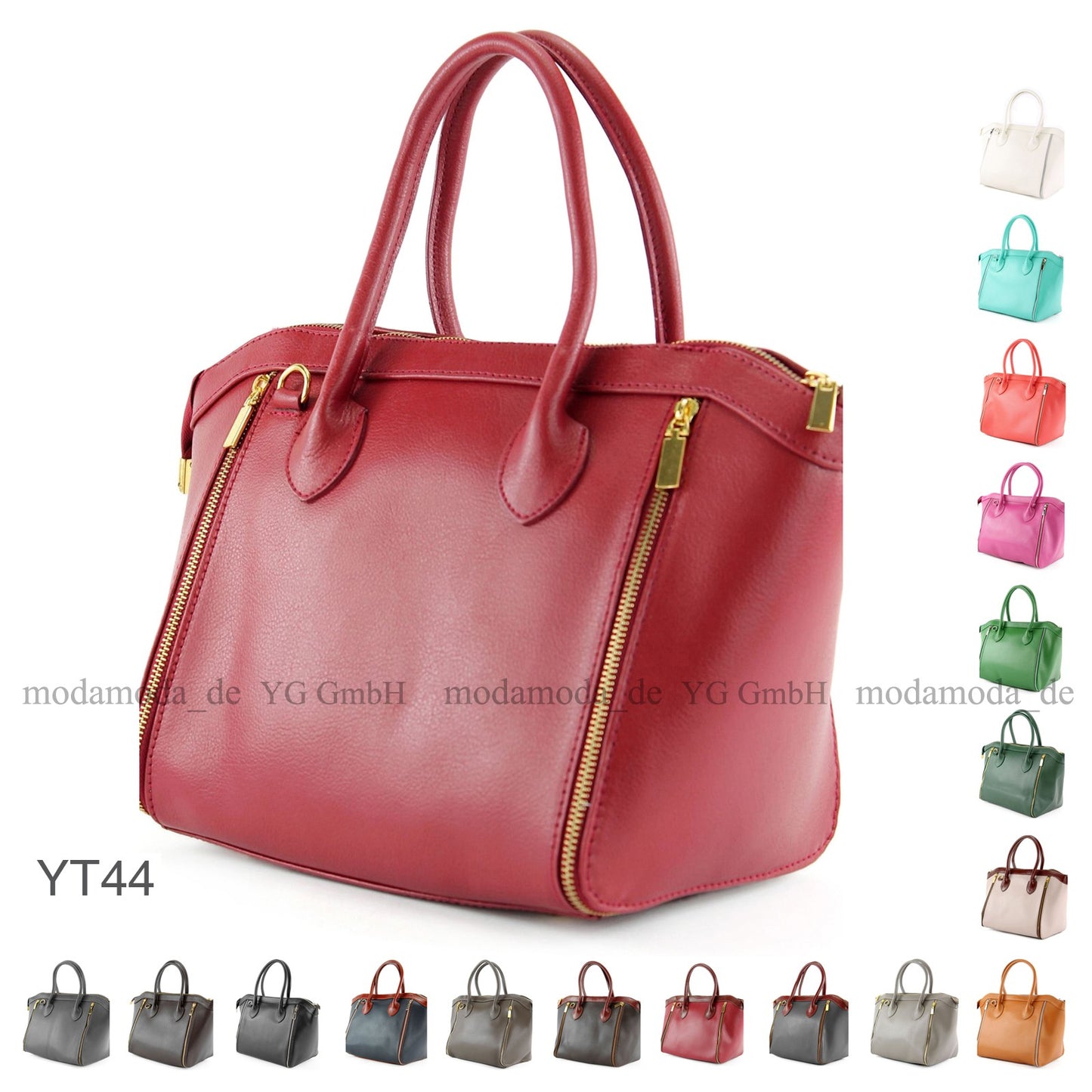 modamoda de - T44 - ital Handtasche aus Echt Leder
