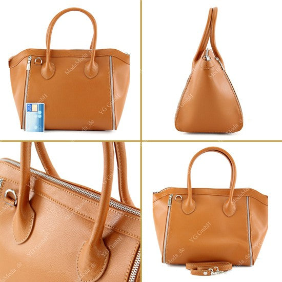 modamoda de - T44 - ital Handtasche aus Echt Leder