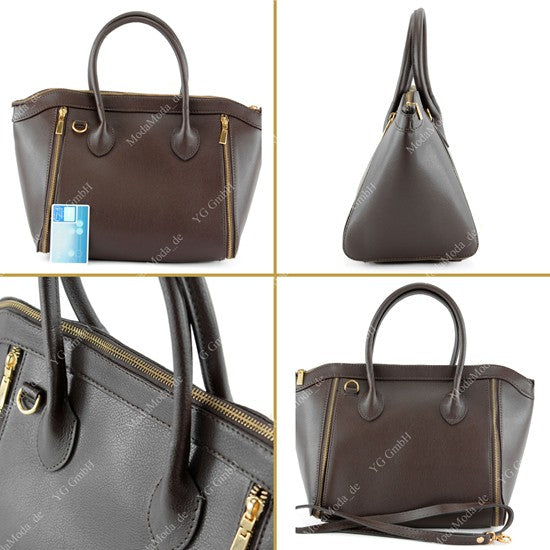 modamoda de - T44 - ital Handtasche aus Echt Leder
