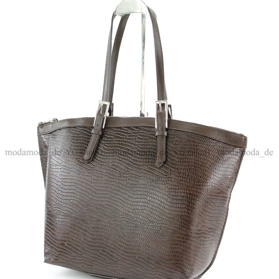 modamoda de - T45 -  ital Schultertasche Echt Leder Damen