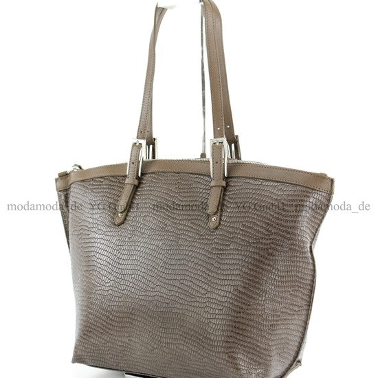 modamoda de - T45 -  ital Schultertasche Echt Leder Damen