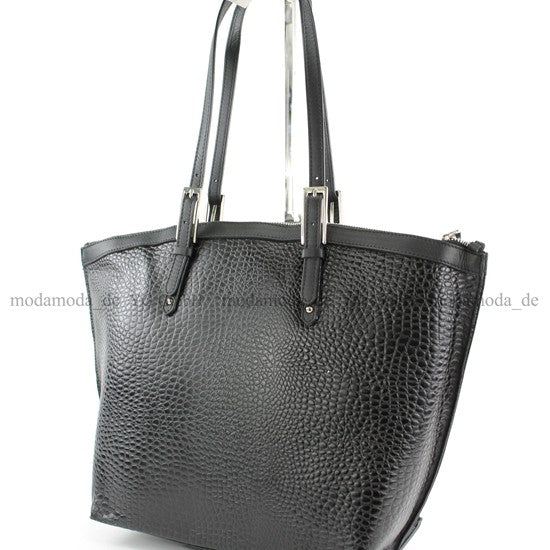 modamoda de - T45 -  ital Schultertasche Echt Leder Damen