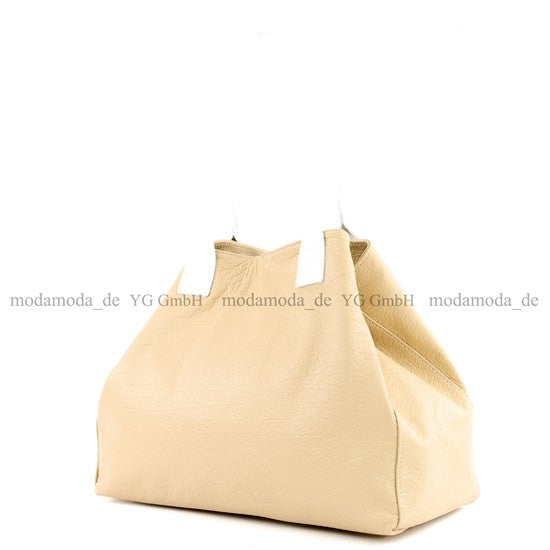 modamoda de - T60 -  ital Damen Schultertasche aus Leder Groß