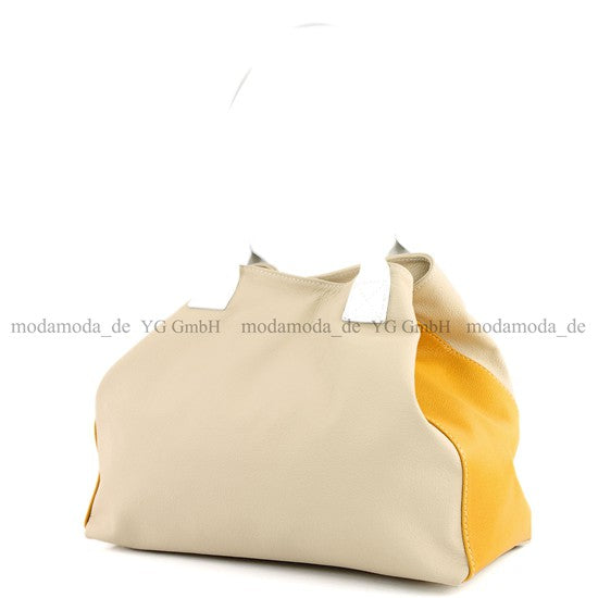 modamoda de - T60 -  ital Damen Schultertasche aus Leder Groß