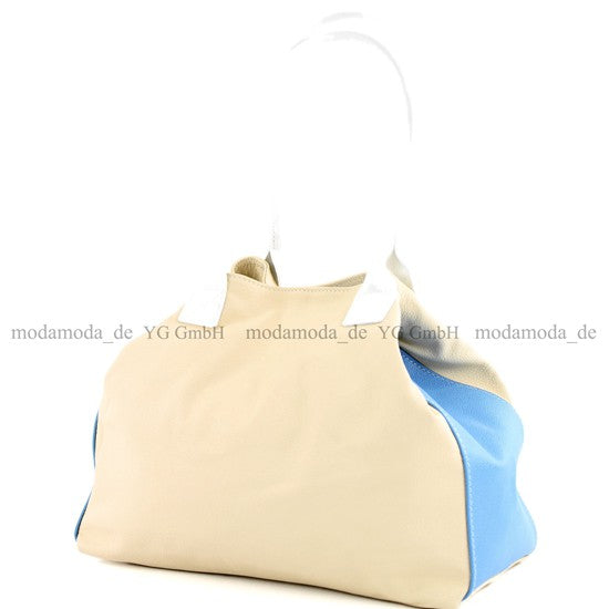 modamoda de - T60 -  ital Damen Schultertasche aus Leder Groß