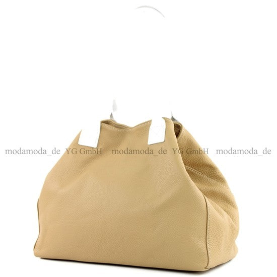 modamoda de - T60 -  ital Damen Schultertasche aus Leder Groß