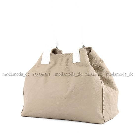 modamoda de - T60 -  ital Damen Schultertasche aus Leder Groß