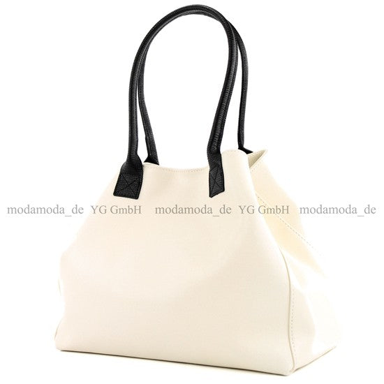 modamoda de - T60 -  ital Damen Schultertasche aus Leder Groß