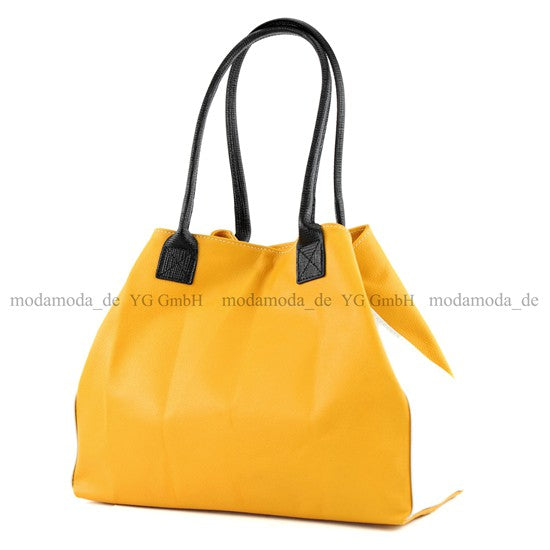 modamoda de - T60 -  ital Damen Schultertasche aus Leder Groß