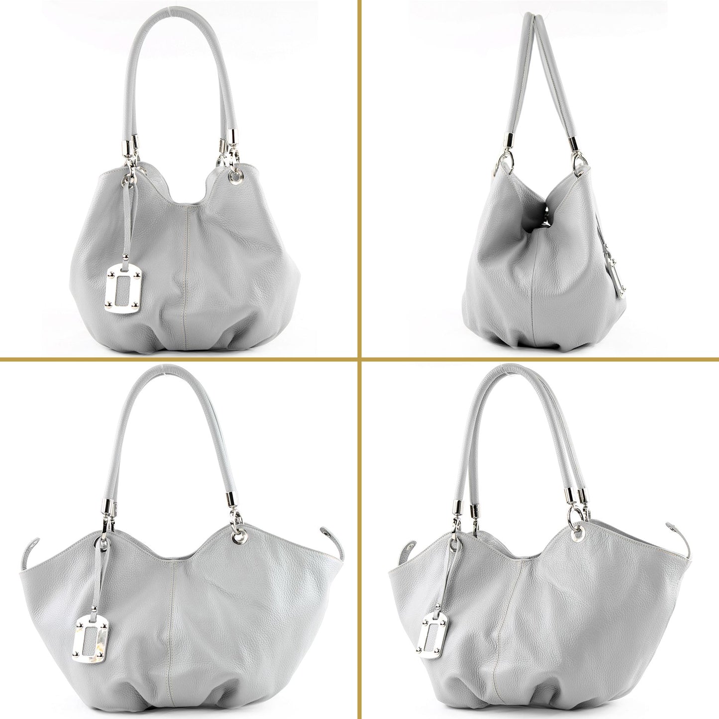 modamoda de 228 Damen Leder Schultertasche Hobo bag handmade in Italy