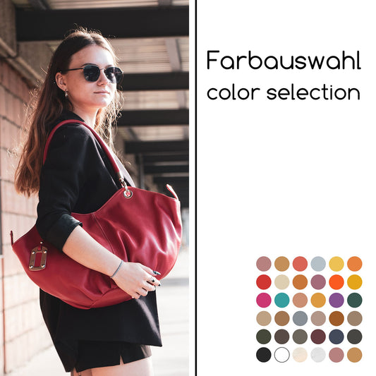 modamoda de 228 Damen Leder Schultertasche Hobo bag handmade in Italy