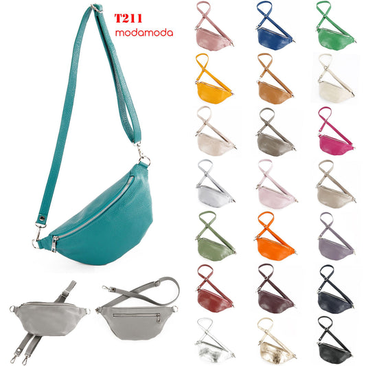 modamoda de T211 Damen Leder Bauchtasche Brusttasche Hüfttasche handmade in Italy