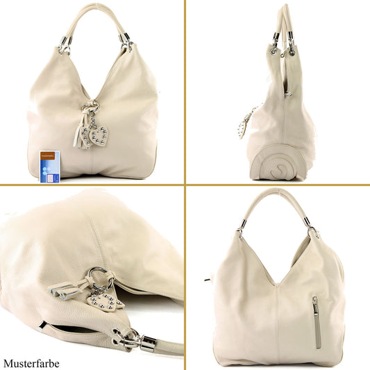 modamoda de 330 Damen Leder Nappaleder Wildleder Schultertasche Henkeltasche groß handmade in Italy