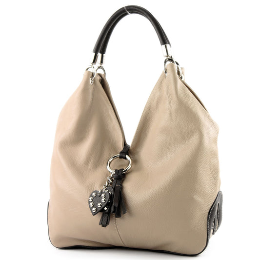 modamoda de 330 Damen Leder Nappaleder Wildleder Schultertasche Henkeltasche groß handmade in Italy