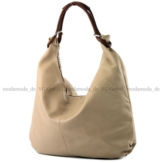 modamoda de 337 Damen Leder Schultertasche Shopper Large handmade in Italy